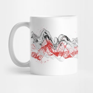 Red and white striped background Mug